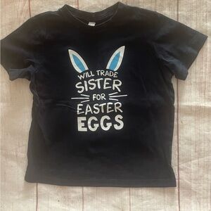 Kids Navy  'Will Trade Sister for Easter Eggs' Graphic Tee size 5/6